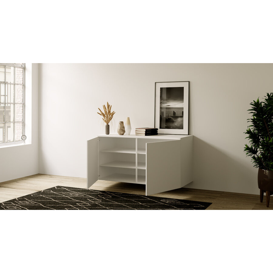 Neve Alpine Wit 120 cm Zwevend Dressoir Neve Alpine Wit 120 cm Zwevend Dressoir