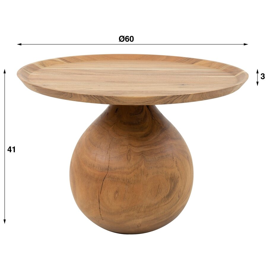 Vaha Massief Acacia Salontafel Ronde Voet Vaha Massief Acacia Salontafel Ronde Voet