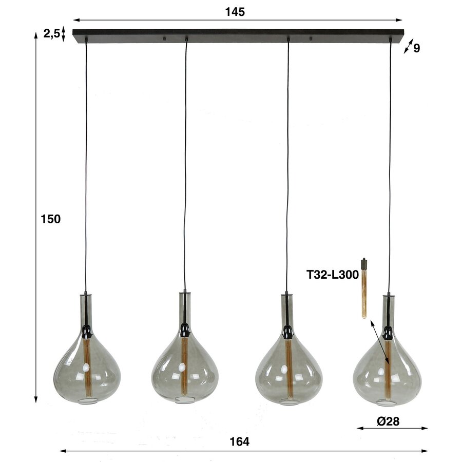 Drop Smoke Glas Hanglamp 4L Drop Smoke Glas Hanglamp 4L
