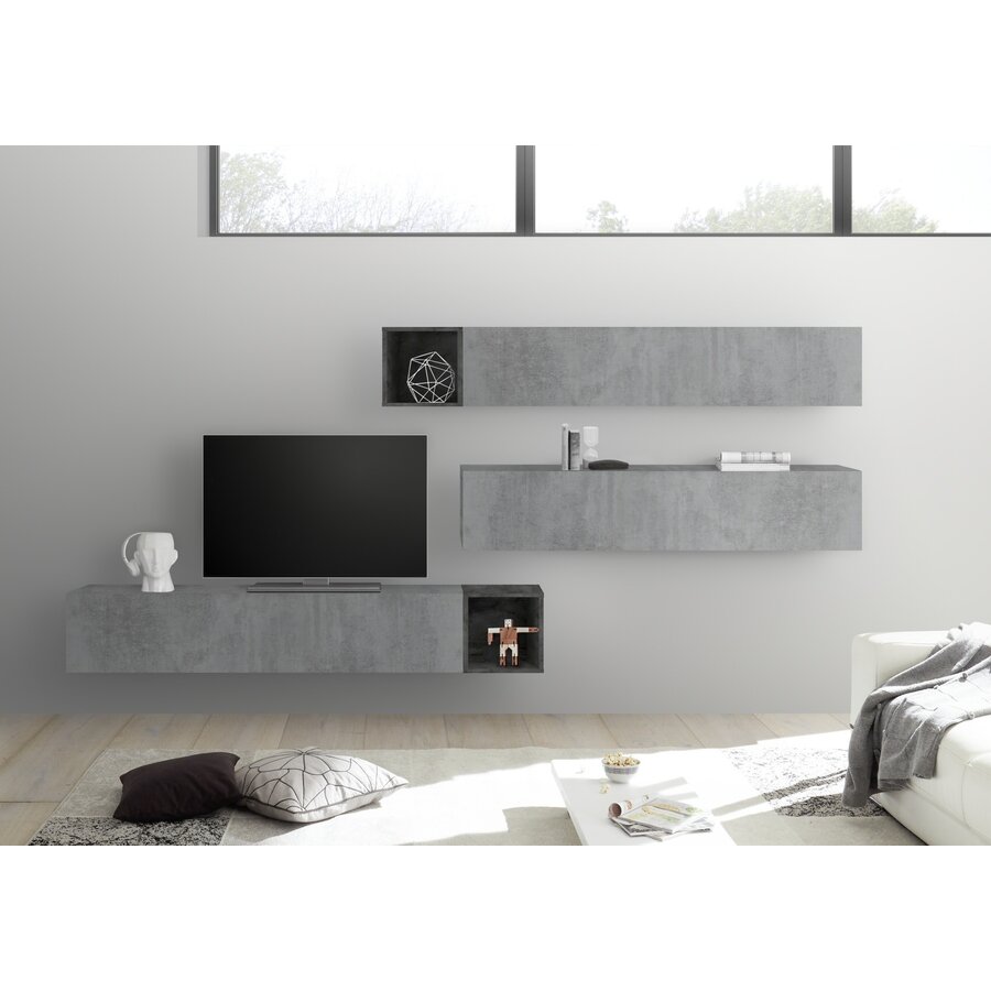 Bex TV-wandmeubel 46 Beton / Oxid