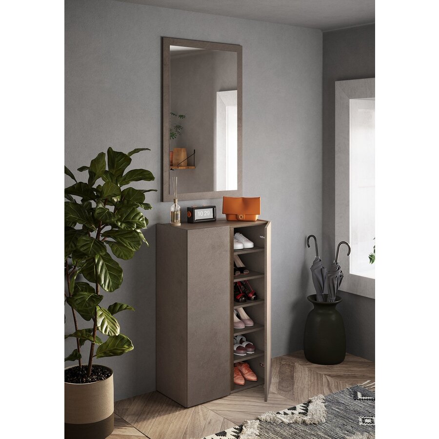 Frame Brons / Mercure Eiken Schoenenkast 2-Deuren Frame Brons / Mercure Eiken Schoenenkast 2-Deuren