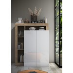 Benvenuto Design Hamburg Hoogglans Wit / Kadiz Eiken Schoenenkast Benvenuto Design Hamburg Hoogglans Wit / Kadiz Eiken Schoenenkast