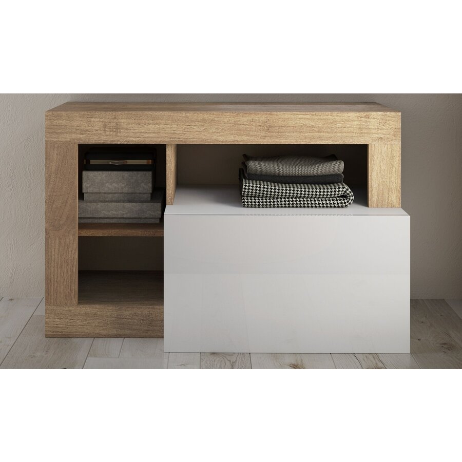 Hamburg Hoogglans Wit / Kadiz Eiken Halbank