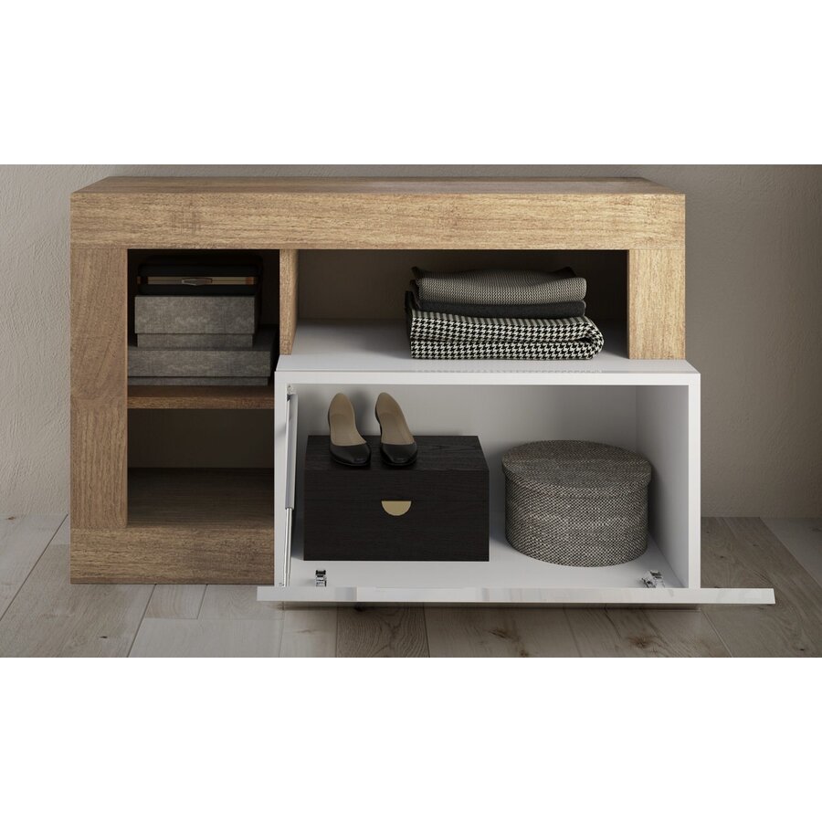 Hamburg Hoogglans Wit / Kadiz Eiken Halbank