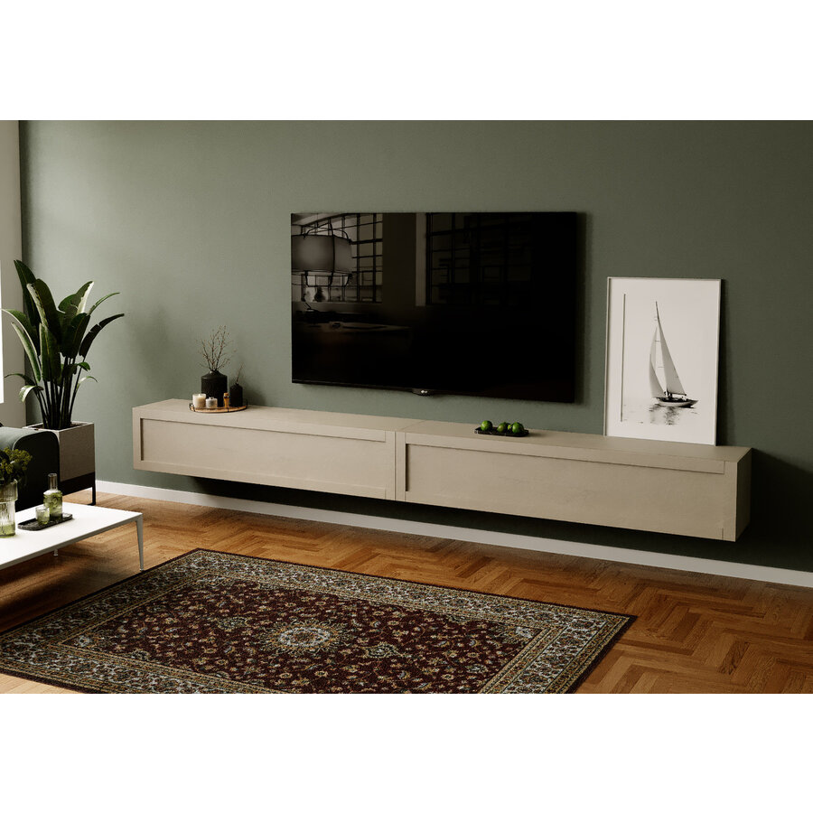 Enzo Horizontaal Wandmeubel 276 cm met Kader Argilla Enzo Horizontaal Wandmeubel 276 cm met Kader Argilla