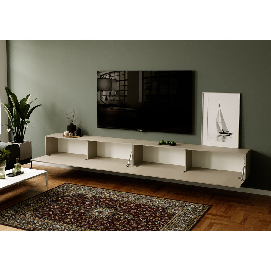 Enzo Horizontaal Wandmeubel 276 cm met Kader Argilla Enzo Horizontaal Wandmeubel 276 cm met Kader Argilla