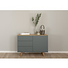 Amelia Mistig Groen / Eiken Dressoir 3-Lades 1-Deur