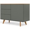 Amelia Mistig Groen / Eiken Dressoir 3-Lades 1-Deur