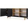 Amelia Schaduw Zwart/Eiken Dressoir 3-Deuren