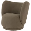 Coco Teddy Taupe Fauteuil met Voetstoel