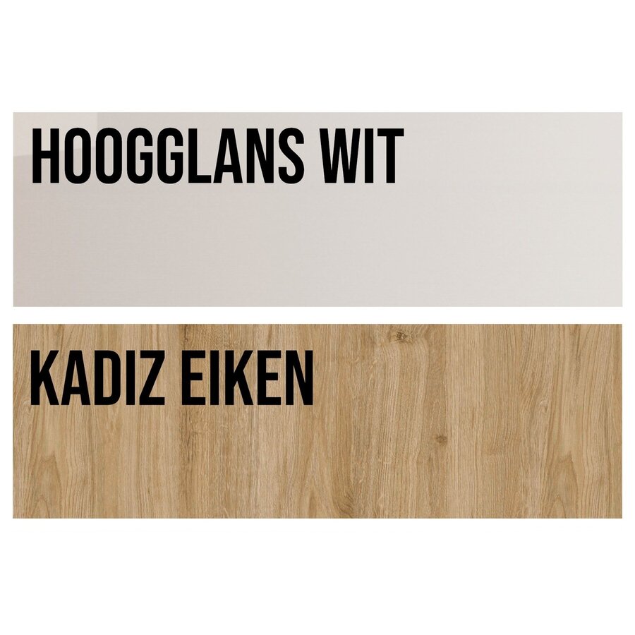 Infinity 2.0 Hoogglans Wit / Kadiz Eiken TV Meubel Set 22 Infinity 2.0 Hoogglans Wit / Kadiz Eiken TV Meubel Set 22