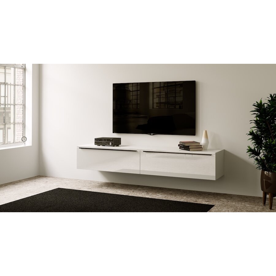Levana Hoogglans Alpine Wit 200 cm TV Wandmeubel Levana Hoogglans Alpine Wit 200 cm TV Wandmeubel
