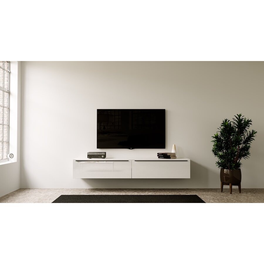 Levana Hoogglans Alpine Wit 240 cm TV Wandmeubel Levana Hoogglans Alpine Wit 240 cm TV Wandmeubel