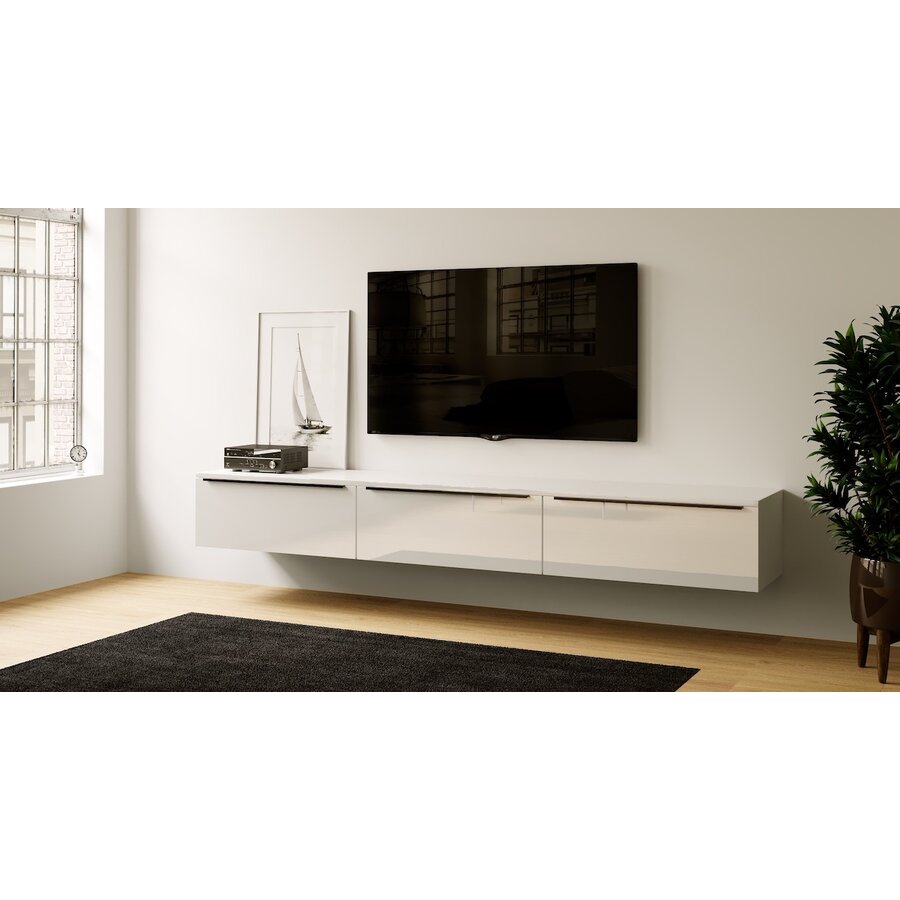 Levana Hoogglans Alpine Wit 270 cm TV Wandmeubel Levana Hoogglans Alpine Wit 270 cm TV Wandmeubel