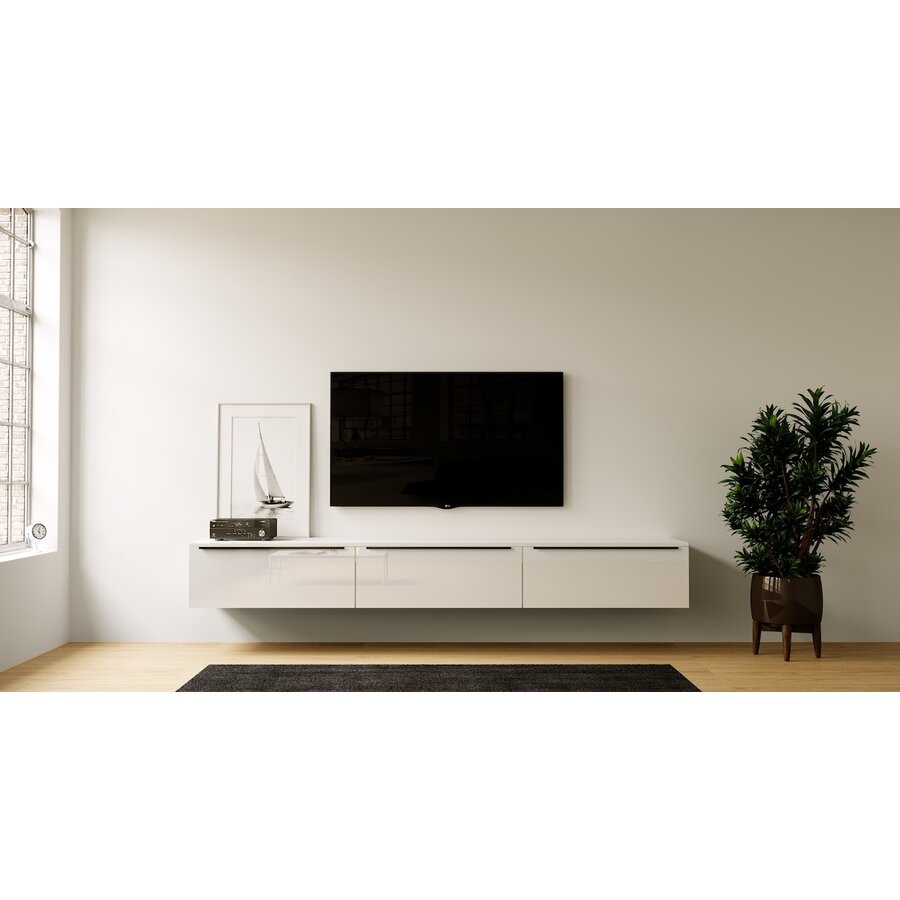 Levana Hoogglans Alpine Wit 270 cm TV Wandmeubel Levana Hoogglans Alpine Wit 270 cm TV Wandmeubel
