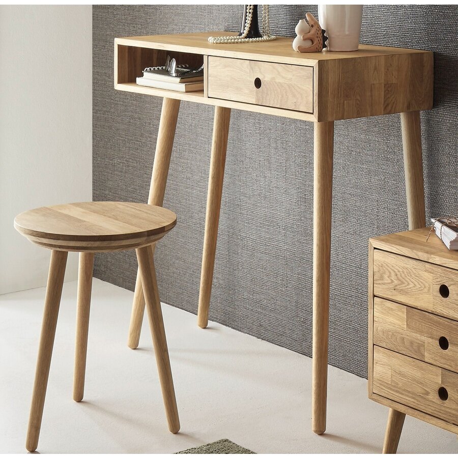 Agra Massief Eiken Sidetable met Lade