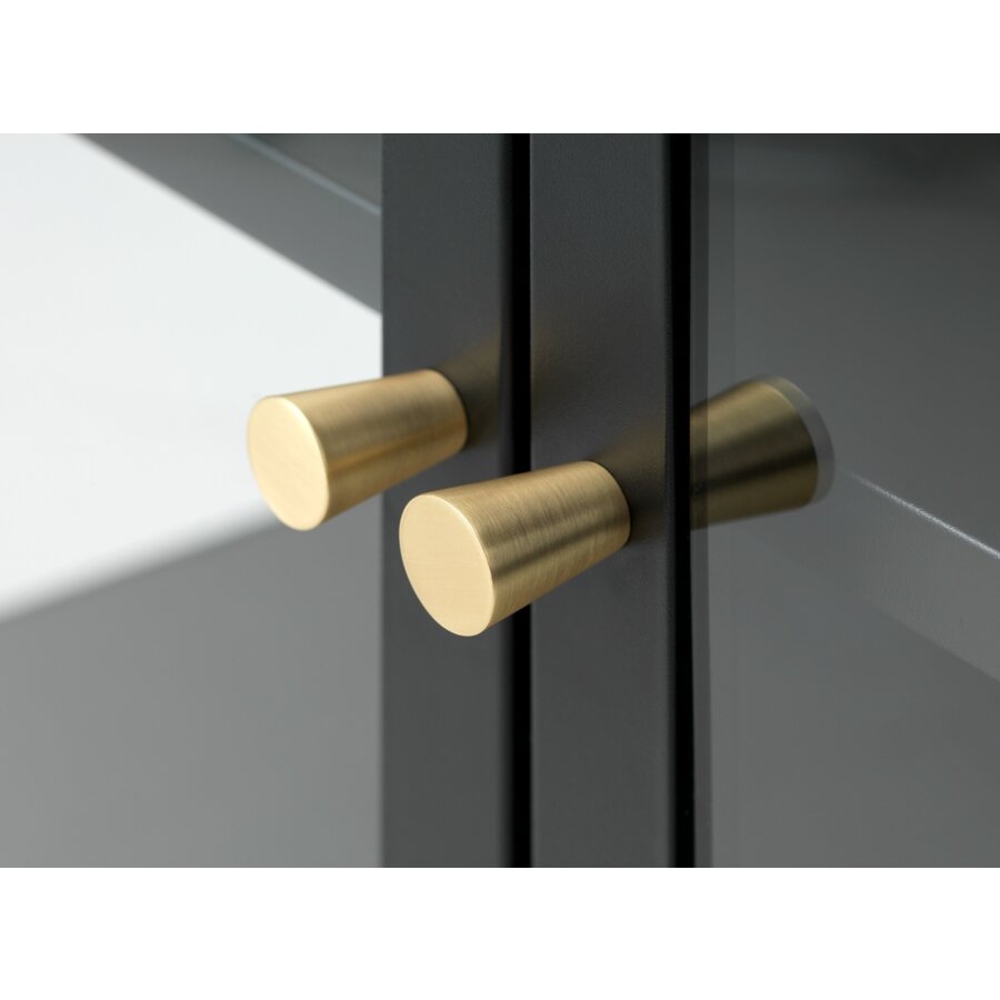 Carmel Glazen Dressoir 3-Deuren Hoge Poten  Zwart Carmel Glazen Dressoir 3-Deuren Hoge Poten  Zwart