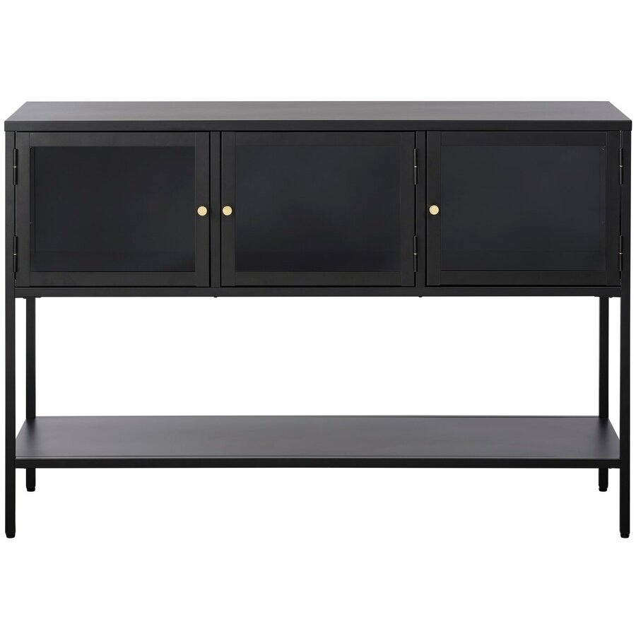 Carmel Glazen Dressoir 3-Deuren Hoge Poten  Zwart Carmel Glazen Dressoir 3-Deuren Hoge Poten  Zwart