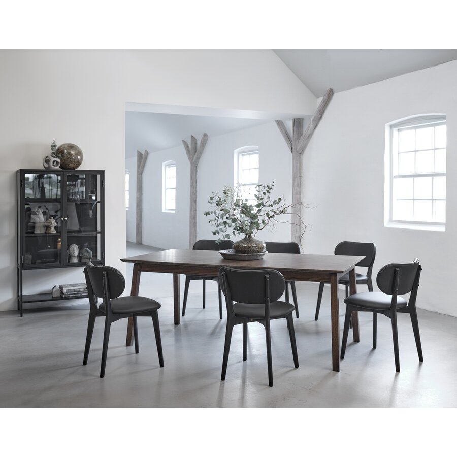 Carmel Glazen Opbergkast 160 cm met Hoge Poten Zwart Carmel Glazen Opbergkast 160 cm met Hoge Poten Zwart