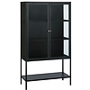 Carmel Glazen Opbergkast 160 cm met Hoge Poten Zwart Carmel Glazen Opbergkast 160 cm met Hoge Poten Zwart