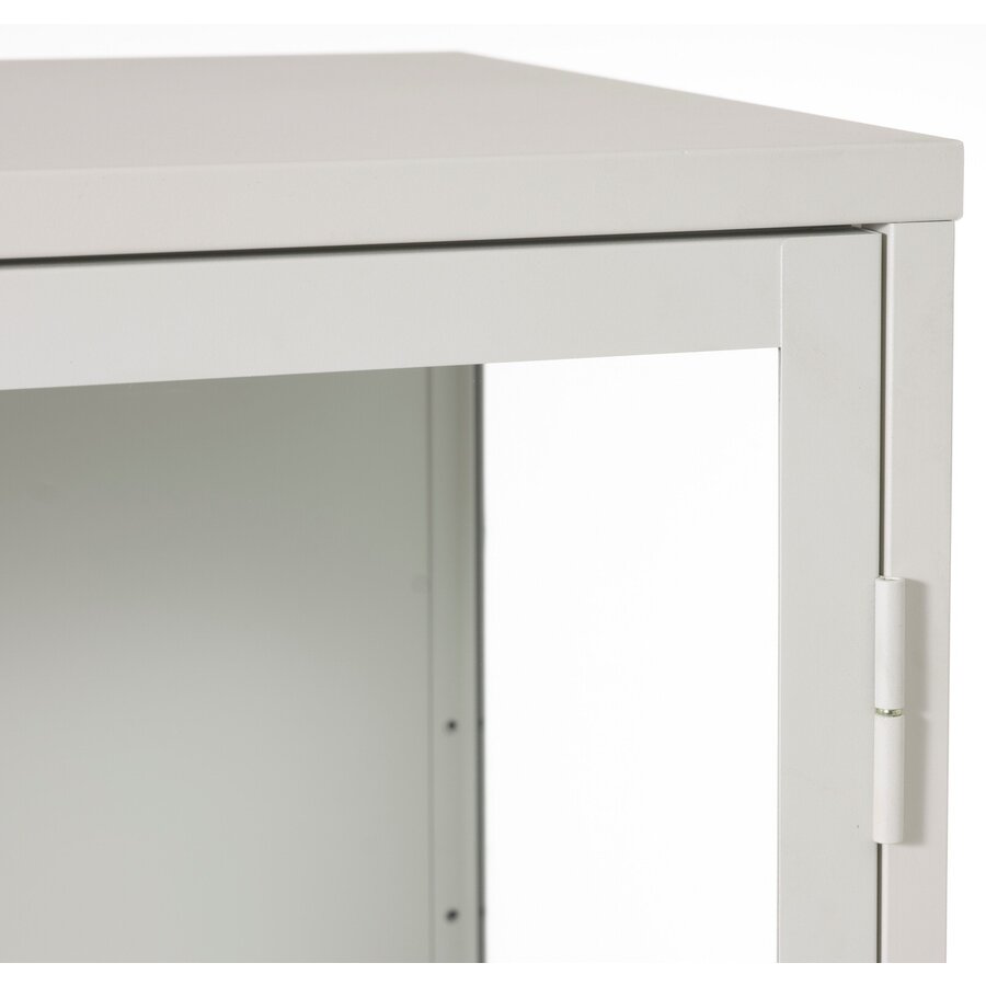 Carmel Glazen Opbergkast 160 cm Hoge Poten Greige Carmel Glazen Opbergkast 160 cm Hoge Poten Greige