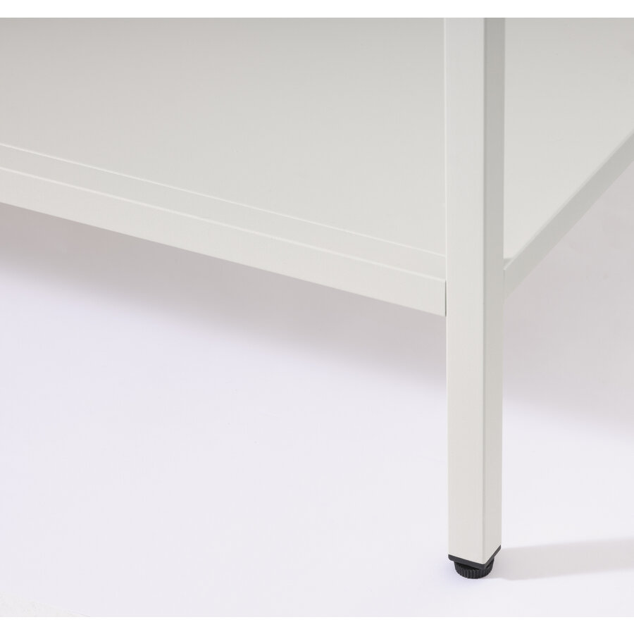 Carmel Glazen Opbergkast 160 cm Hoge Poten Greige Carmel Glazen Opbergkast 160 cm Hoge Poten Greige