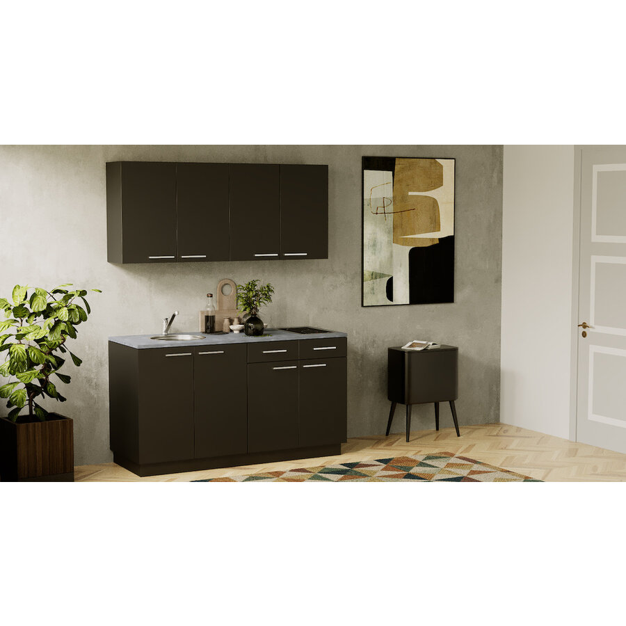 Turin Cuminum Rechte Keuken Zwart Turin Cuminum Rechte Keuken Zwart