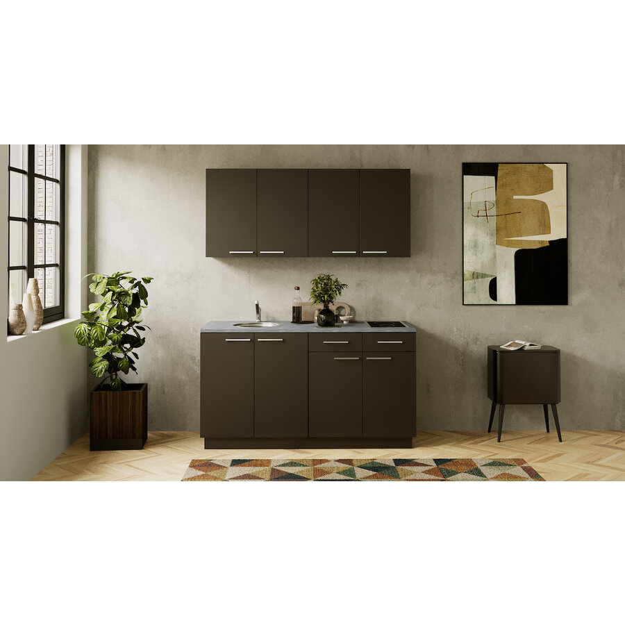 Turin Cuminum Rechte Keuken Zwart Turin Cuminum Rechte Keuken Zwart