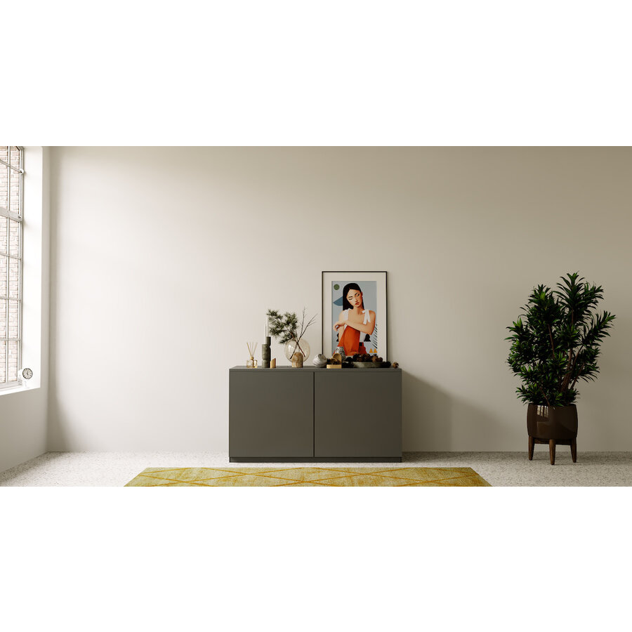 Elva Turin 123 cm Dressoir Grafiet