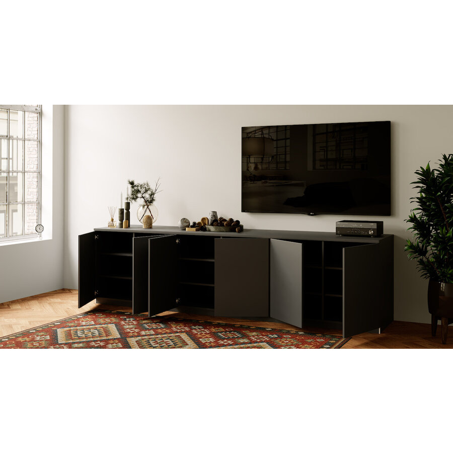 Elva Turin 303 cm Dressoir Grafiet Elva Turin 303 cm Dressoir Grafiet