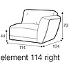 Asta Armfauteuil 114 cm Rechts / Links