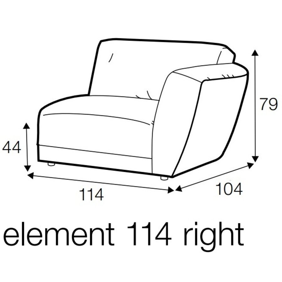 Asta Armfauteuil 114 cm Rechts / Links Asta Armfauteuil 114 cm Rechts / Links