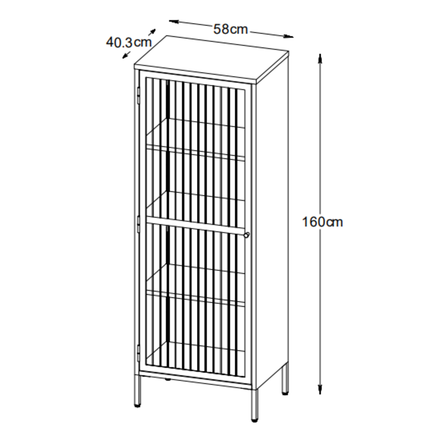 Bronco Vitrinekast Blauw Bronco Vitrinekast Blauw