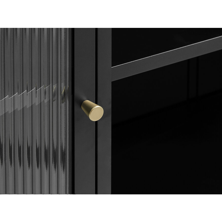 Bronco Opbergkast Glazen Deuren Zwart