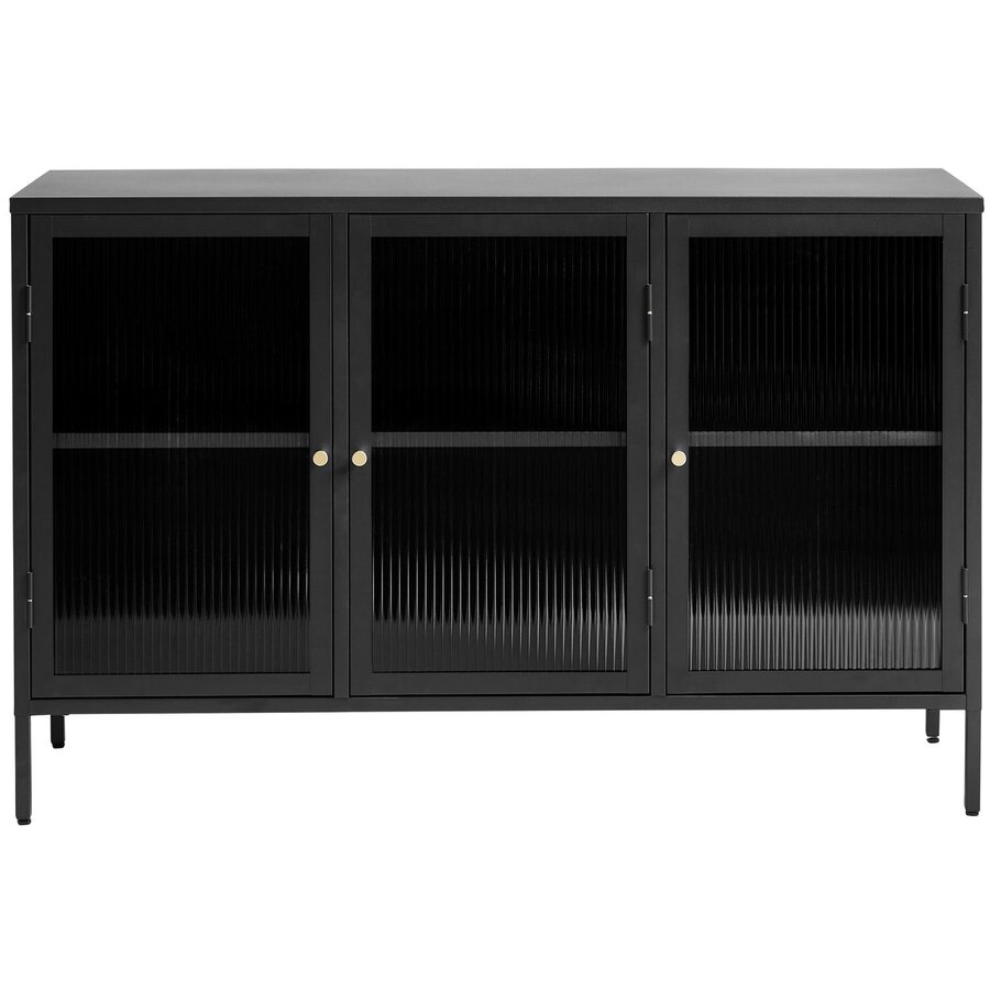 Bronco Dressoir Glazen Deuren Zwart Bronco Dressoir Glazen Deuren Zwart