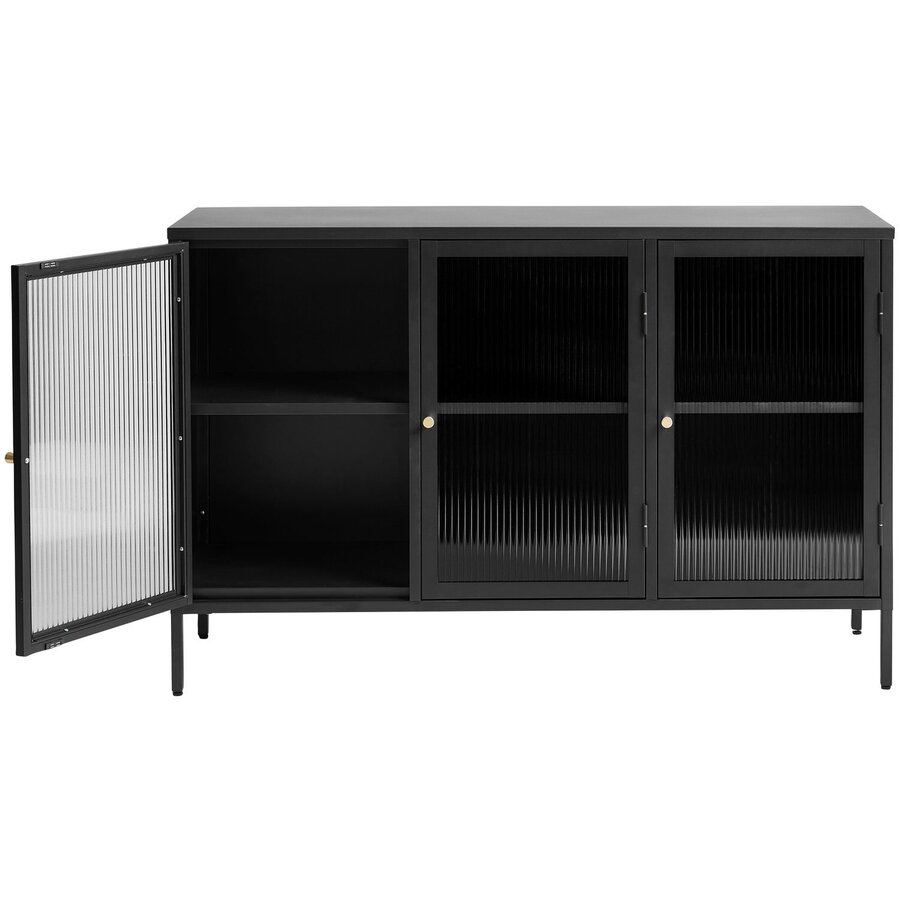 Bronco Dressoir Glazen Deuren Zwart Bronco Dressoir Glazen Deuren Zwart