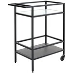 Hygge Interiors Bronco Glazen Serveerwagen Zwart Hygge Interiors Bronco Glazen Serveerwagen Zwart