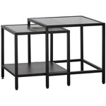Hygge Interiors Bronco Glazen Bijzettafel Set Zwart Hygge Interiors Bronco Glazen Bijzettafel Set Zwart