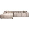 Cube 3-Zits Bank+Chaise Longue Links Khaki Velvet