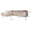 Cube 3-Zits Bank+Chaise Longue Links Khaki Velvet