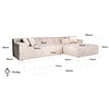 Cube 3-Zits Bank+Chaise Longue Rechts Khaki Velvet