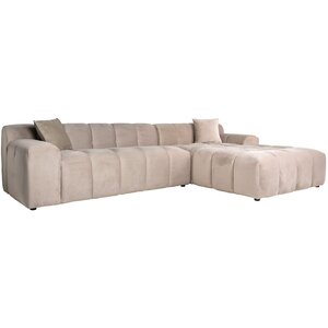 Richmond Interiors Cube 3-Zits Bank+Chaise Longue Rechts Khaki Velvet