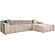 Cube 3-Zits Bank+Chaise Longue Rechts Khaki Velvet