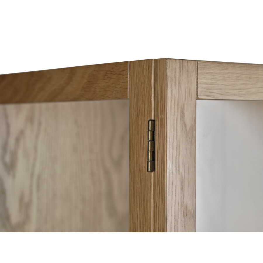 Elba Glas / Eiken Vitrinekast H140 cm Elba Glas / Eiken Vitrinekast H140 cm
