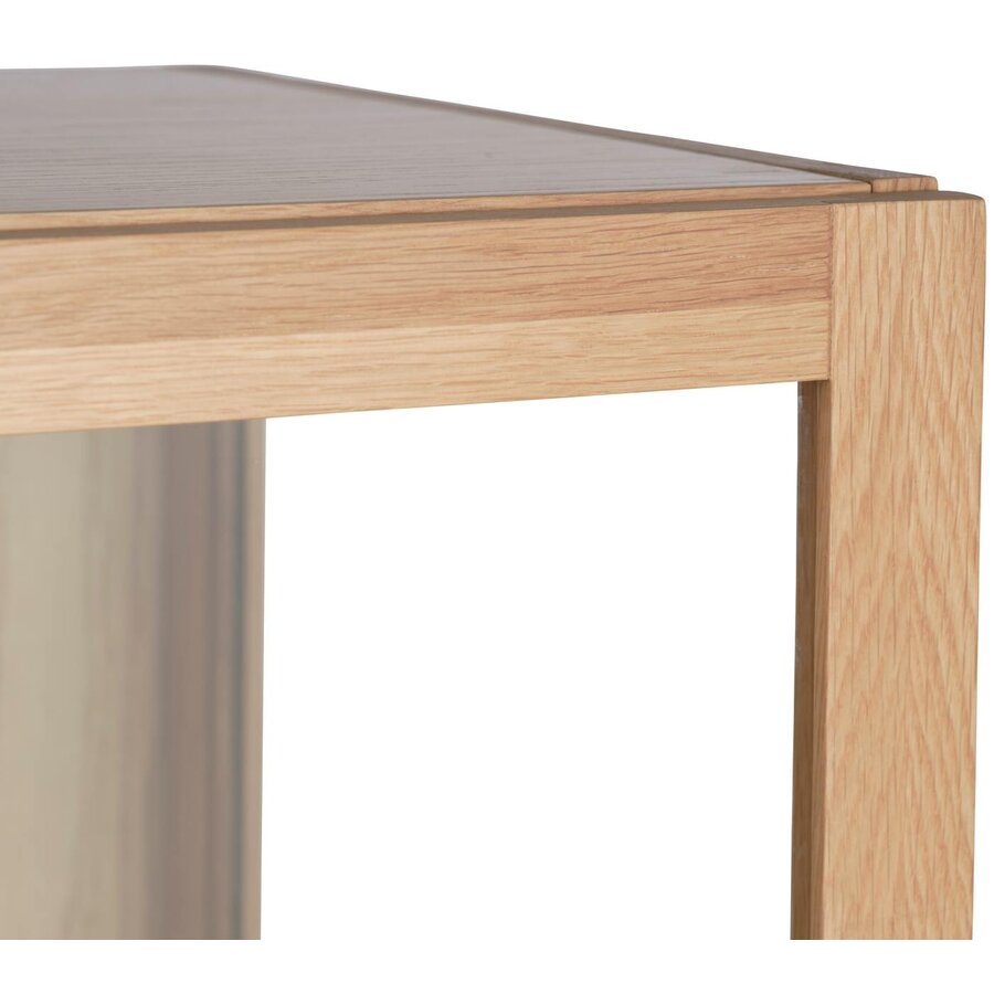 Elba Glas / Eiken Vitrinekast H140 cm Elba Glas / Eiken Vitrinekast H140 cm