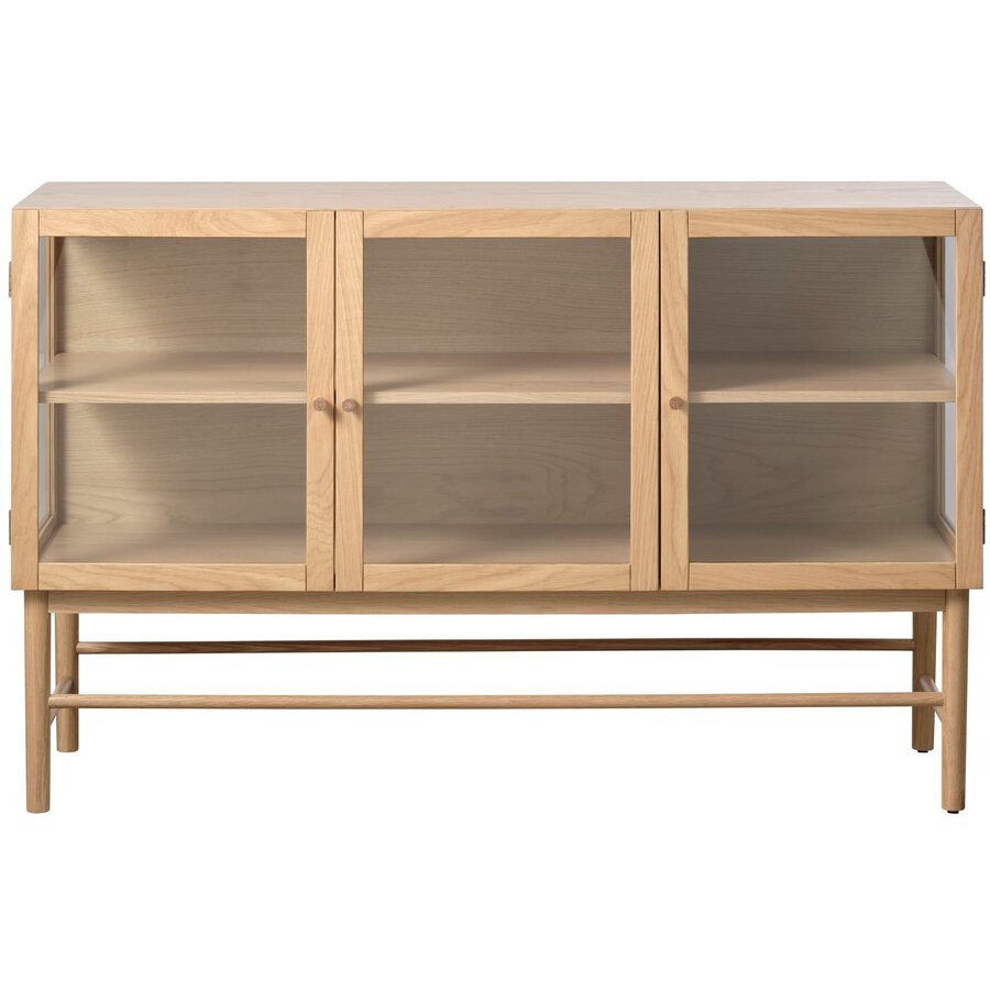 Elba Glas / Eiken Dressoir 3-Deuren