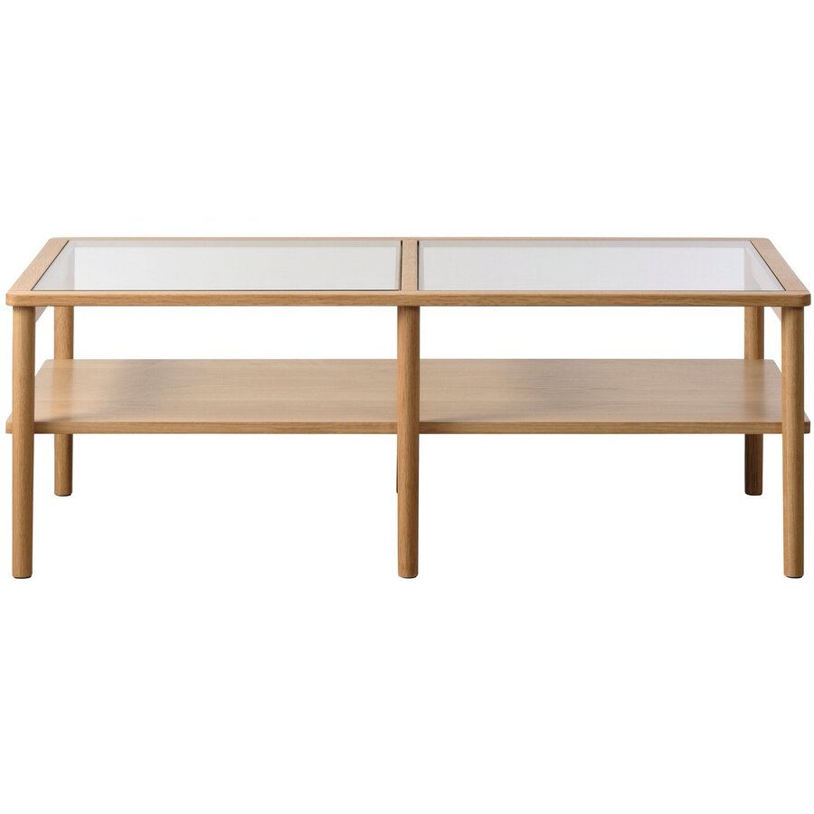 Elba Glas / Eiken Salontafel 120 x 60 cm Elba Glas / Eiken Salontafel 120 x 60 cm