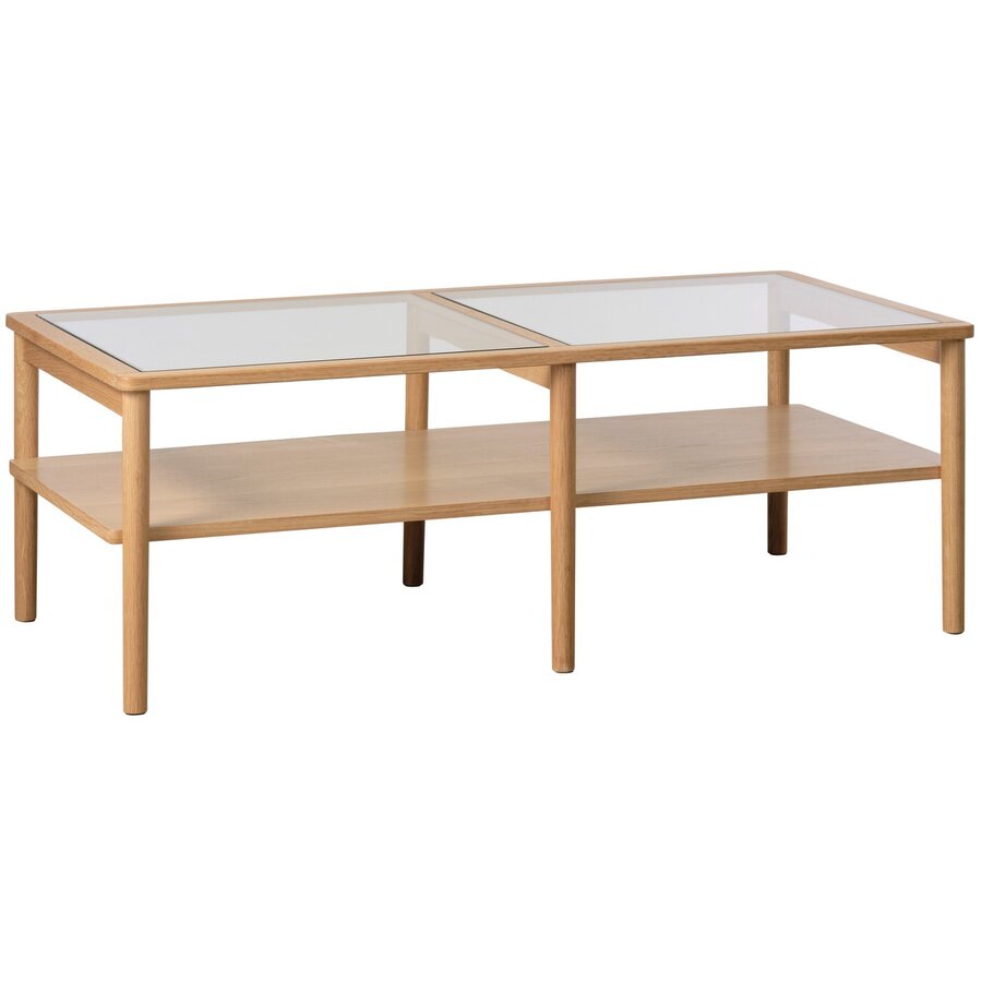 Elba Glas / Eiken Salontafel 120 x 60 cm Elba Glas / Eiken Salontafel 120 x 60 cm