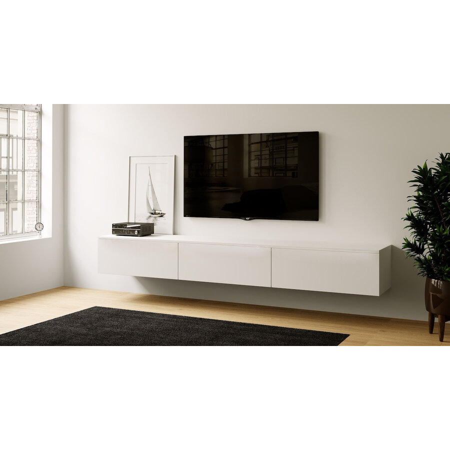 Levana Alpine Wit 300 cm TV Wandmeubel Levana Alpine Wit 300 cm TV Wandmeubel