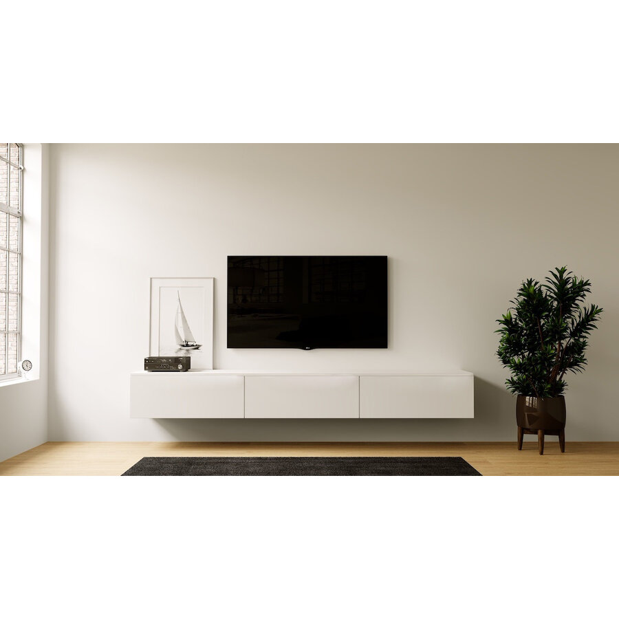 Levana Alpine Wit 300 cm TV Wandmeubel Levana Alpine Wit 300 cm TV Wandmeubel